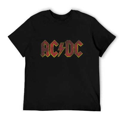 ACDC Distressed Red Logo Rock Music Band Quick-drying T-Shirt