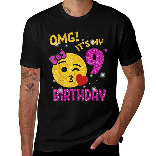 OMG It's My 9th Birthday Girl Cute 9 Yrs Old Birthday Party  Vintage-inspired T-Shirt