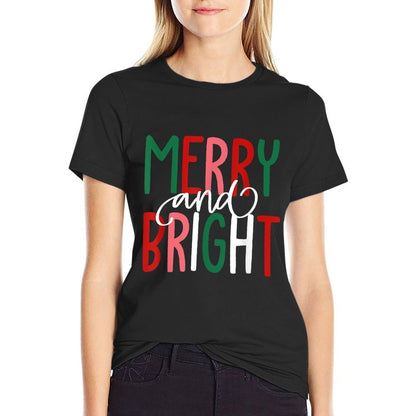Merry And Bright Christmas Xmas Tree Pajamas Family Holiday  Moisture-wicking T-Shirt