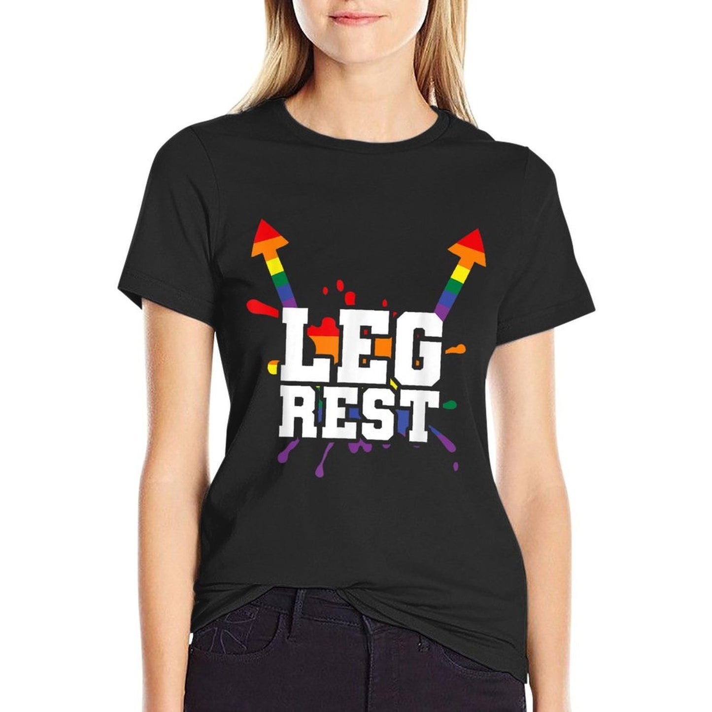 Leg Rest Funny Naughty Dad Joke Vagitarian Design Lesbian  High-quality Stitching T-Shirt