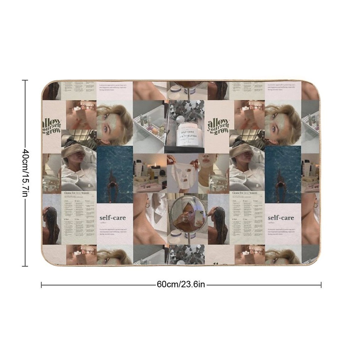 Self Care Aesthetic Collage  Non-Slip Bath Mat