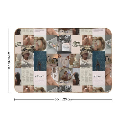 Self Care Aesthetic Collage  Non-Slip Bath Mat