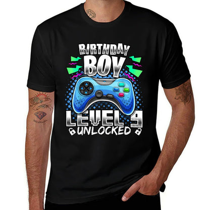 Level 9 Unlocked Video Game 9th Birthday Gamer Gift Boys  Breathable T-Shirt