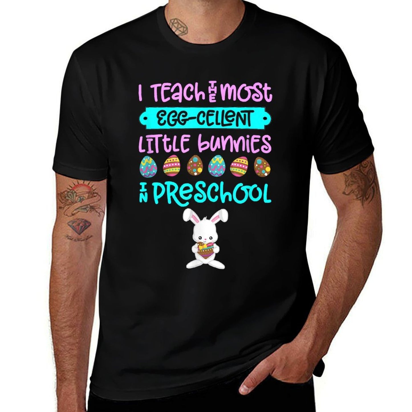 Easter Teacher Preschool Cute  Bunny Spring Eggs Pre-K  Breathable T-Shirt