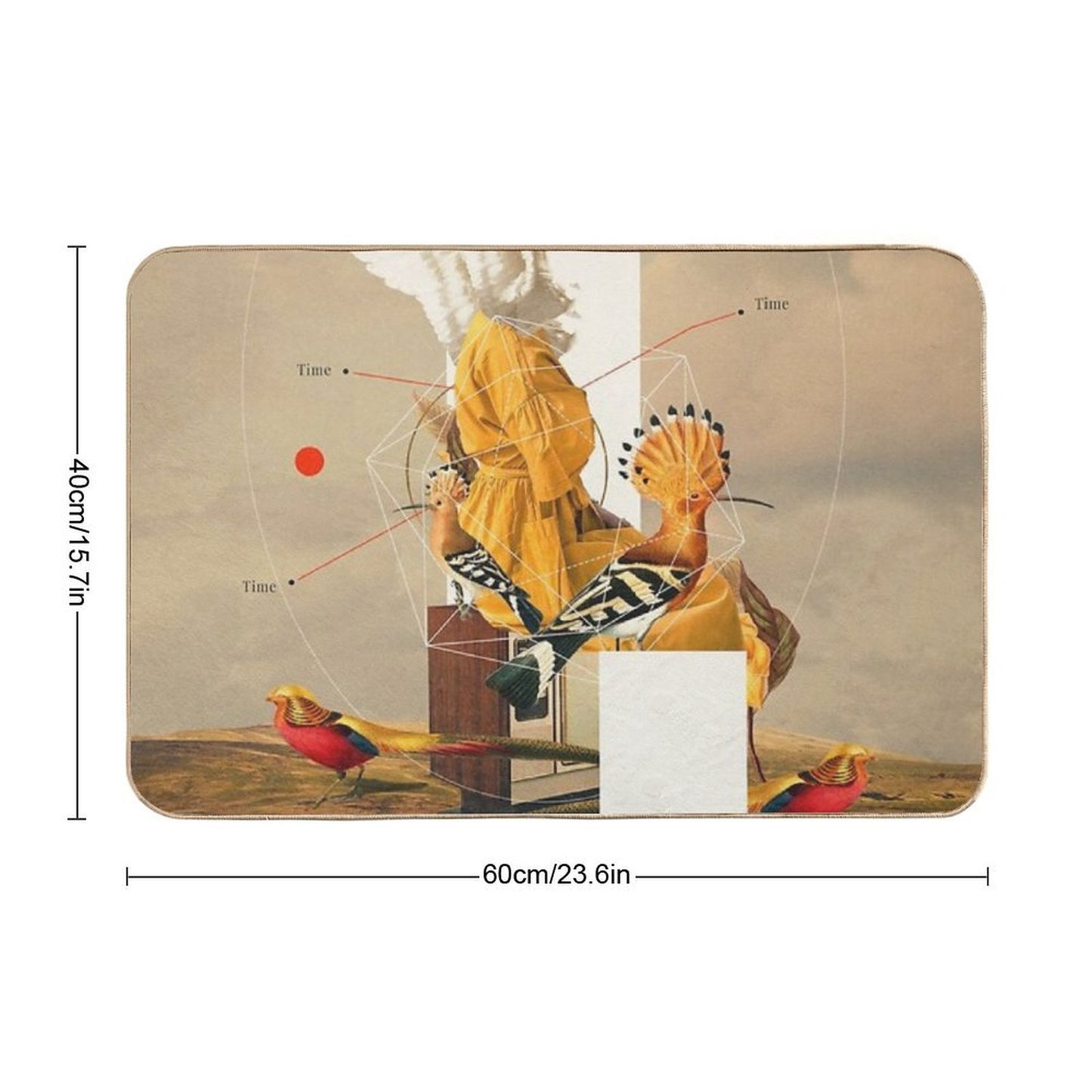 Yellow Echoes of Time  Rapid-Drying Bath Mat