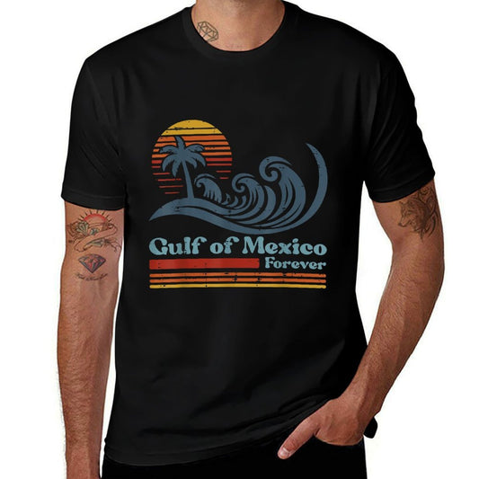 Gulf Of Mexico Forever Waves Gulfo De Mexican Men Women Kids  Fade-proof Color T-Shirt