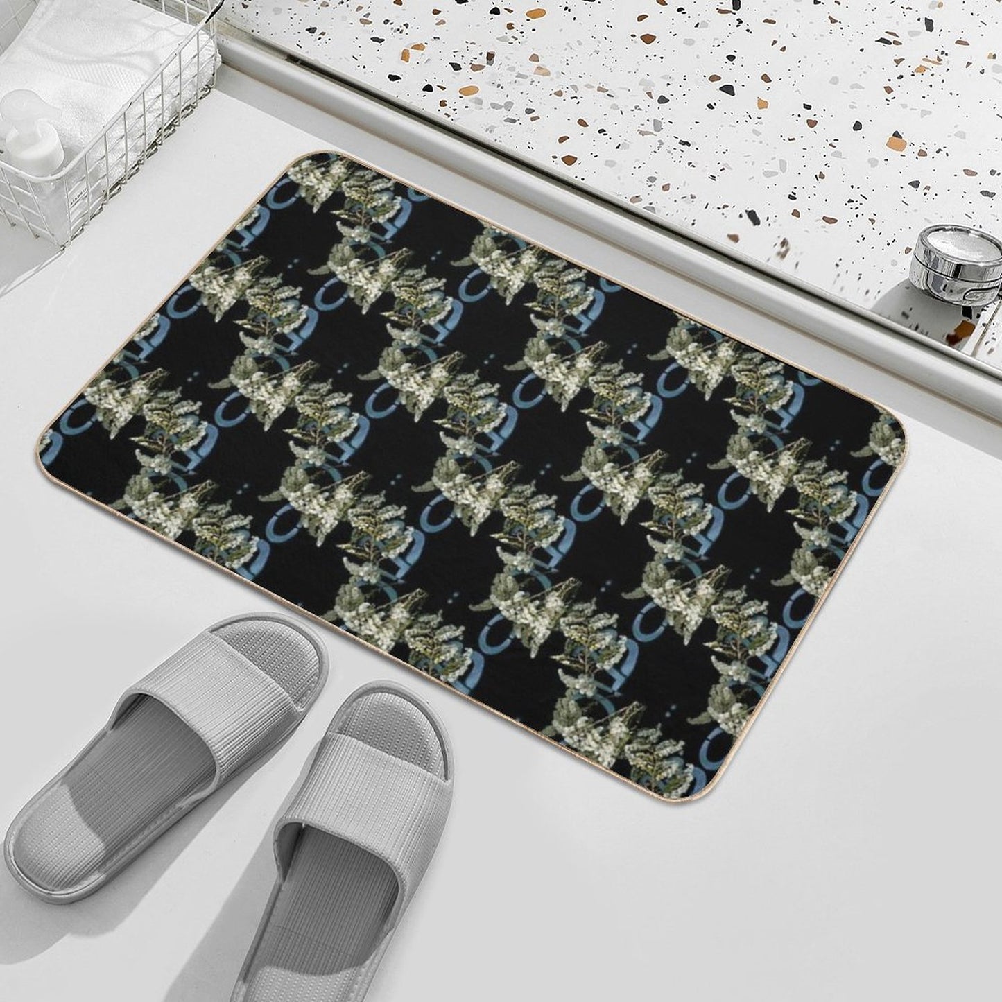 November Haunts 2 Dark Botanical  Long-Lasting Bath Mat