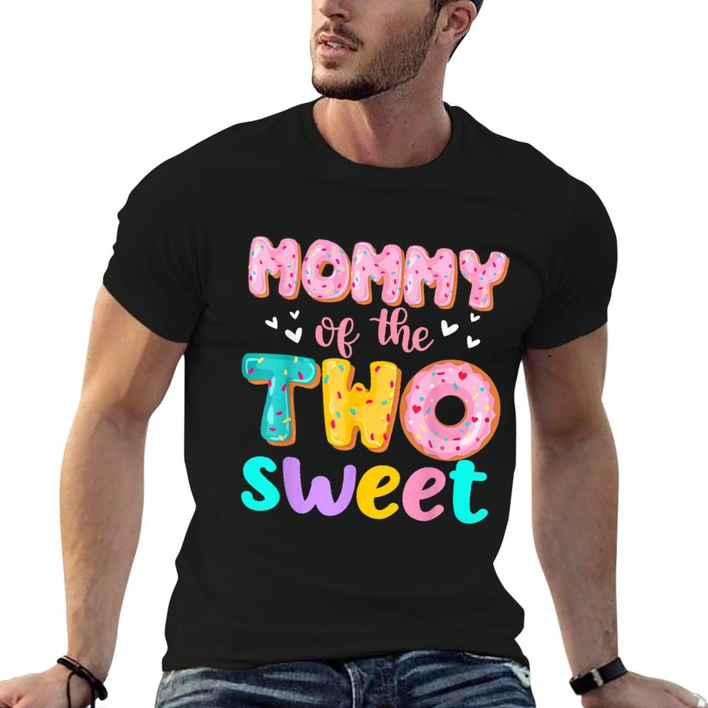 Mommy Of The Two Sweet Donut Birthday Family Theme Girl  Classic T-Shirt
