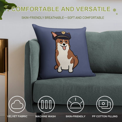 Cheddar with Police Hat Soft Ultra-Soft Texture Throw Pillow