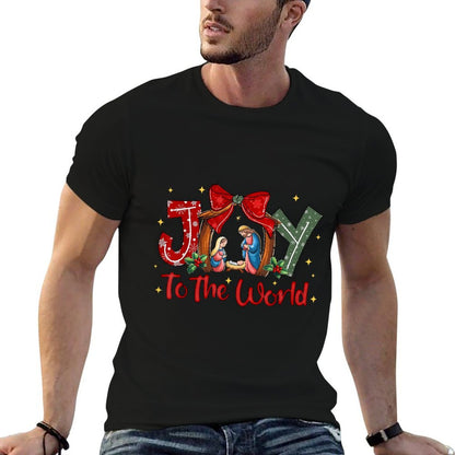 Joy To The World Nativity Christmas Baby Jesus Manger  Easy-care T-Shirt