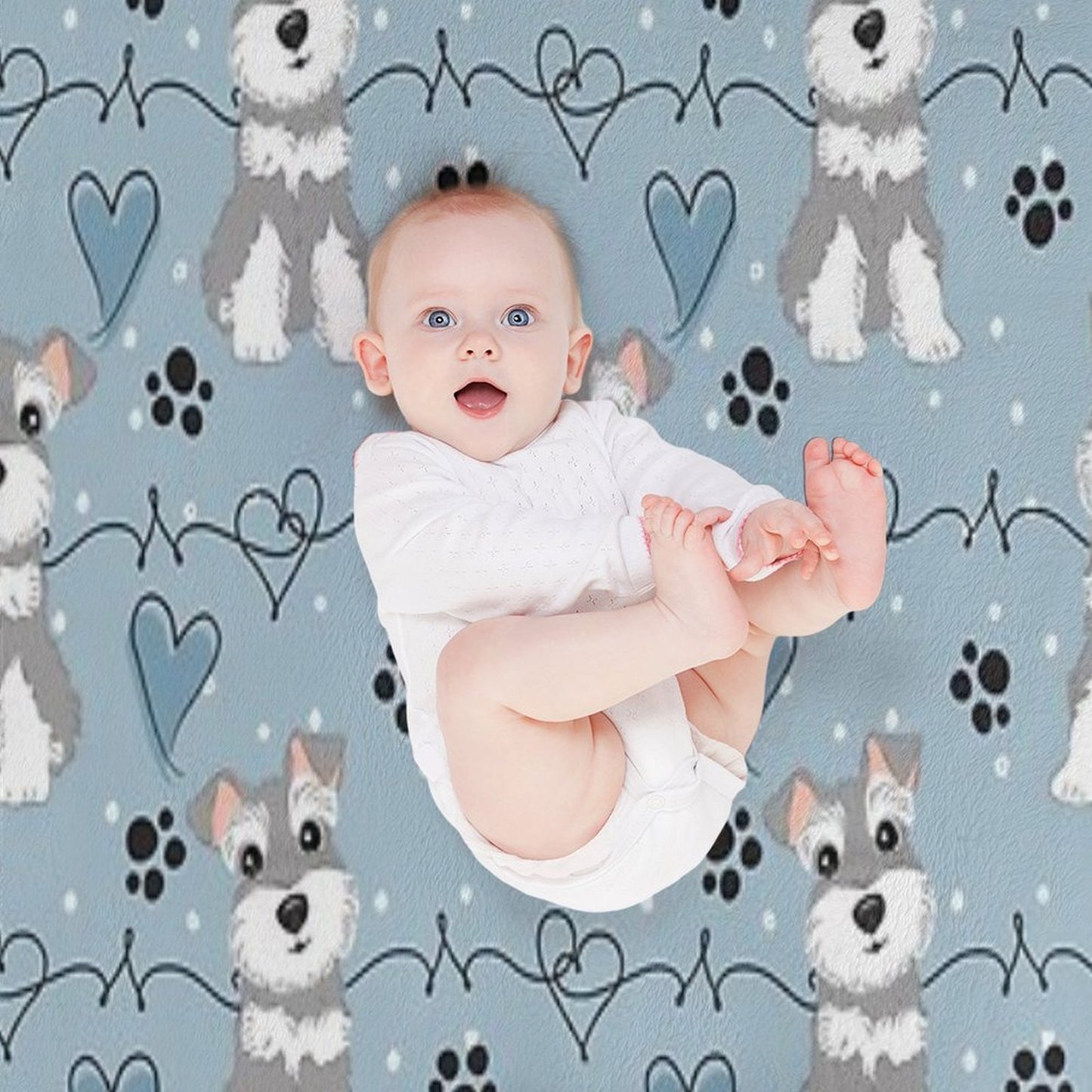 Love Salt And Pepper Miniature Schnauzer Plush Throw Blanket