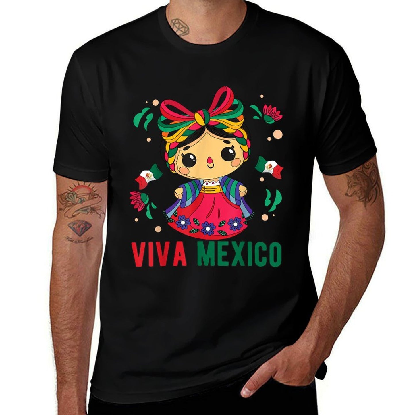 Cute Viva Mexico Girl Mexican Independence Day Kids Toddler  Durable T-Shirt