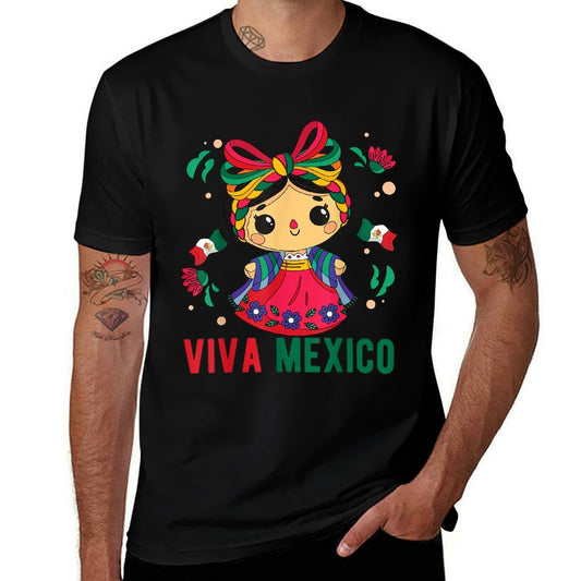 Cute Viva Mexico Girl Mexican Independence Day Kids Toddler  Durable T-Shirt