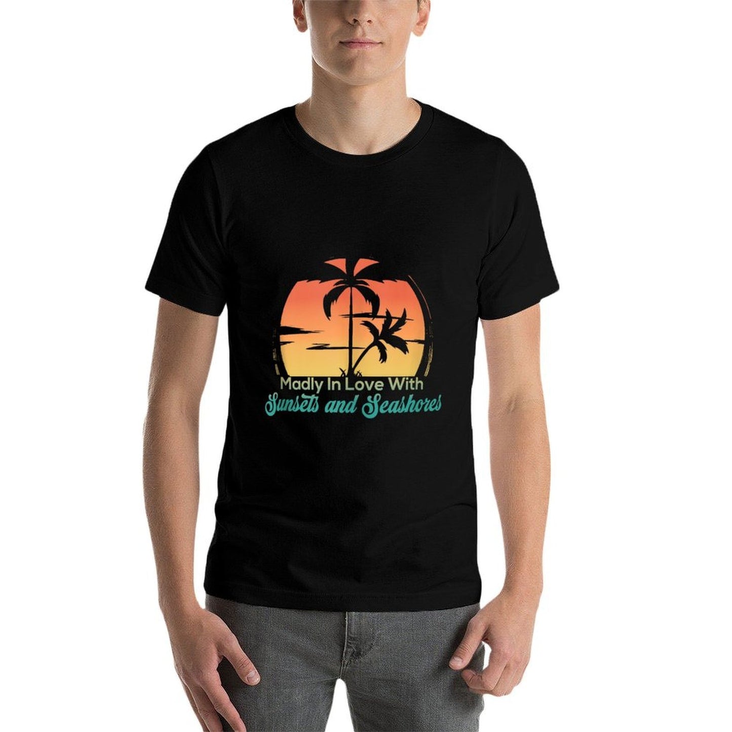 Retro Madly In Love With Sunsets And Seashores  Eco-friendly Material T-Shirt