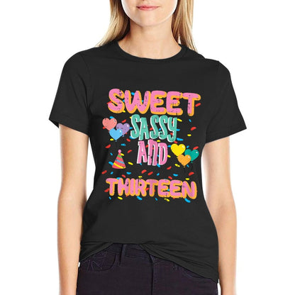 13th Birthday Sweet Sassy Thirteen 13 Year Old Bday Girls  Polyester Blend T-Shirt