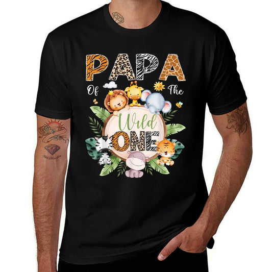Papa Of The Wild One 1St Birthday Safari Jungle Animal Comfortable T-Shirt