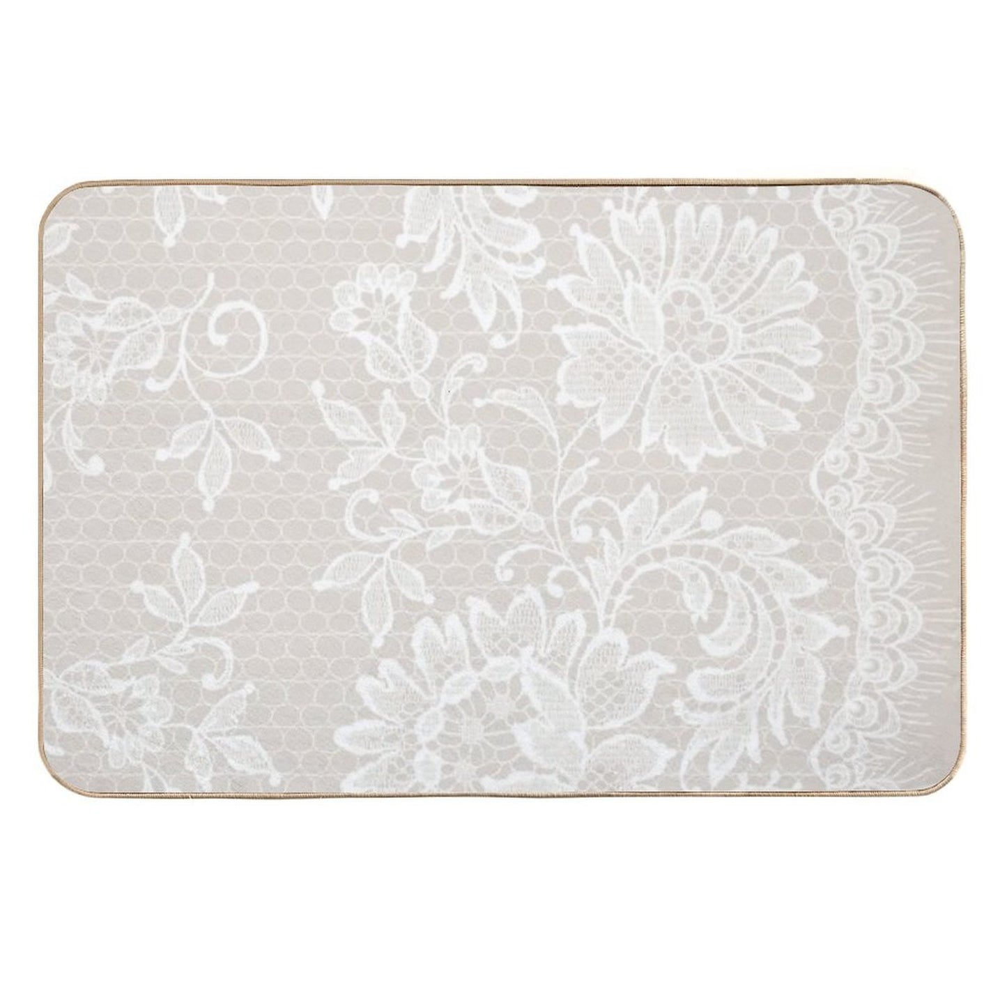 Lace on GreyPink  Pet-Safe Bath Mat