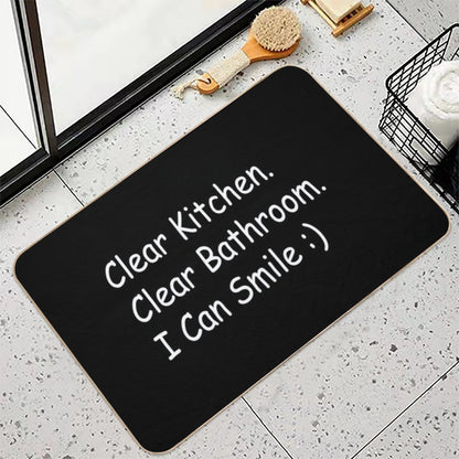 Clear Kitchen Clear Bathroom  I Can Smile )  Fade-Resistant Bath Mat