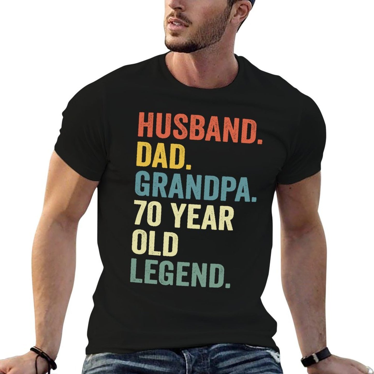 Husband Dad Grandpa 70 Year Old Legend Vintage 70th Birthday  Quick-drying T-Shirt