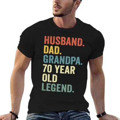 Husband Dad Grandpa 70 Year Old Legend Vintage 70th Birthday  Quick-drying T-Shirt