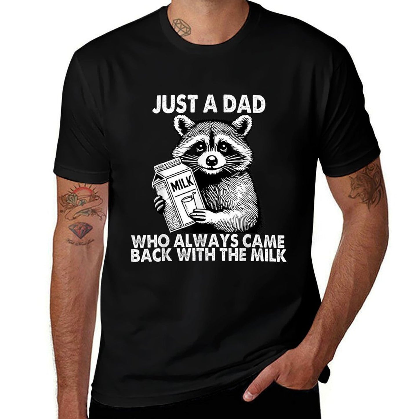 Just A Dad Who Always Came Back With The Milk Father's Day  Breathable T-Shirt