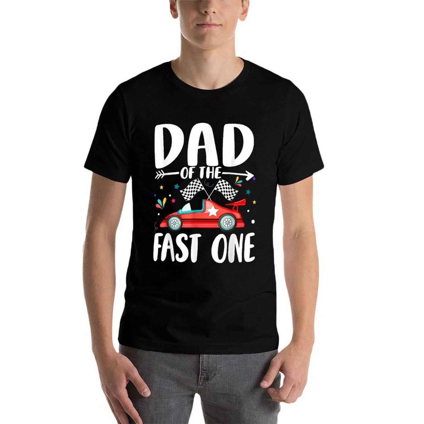 Dad Of The Fast One Birthday 1st Race Car Family Matching  Quick-drying T-Shirt