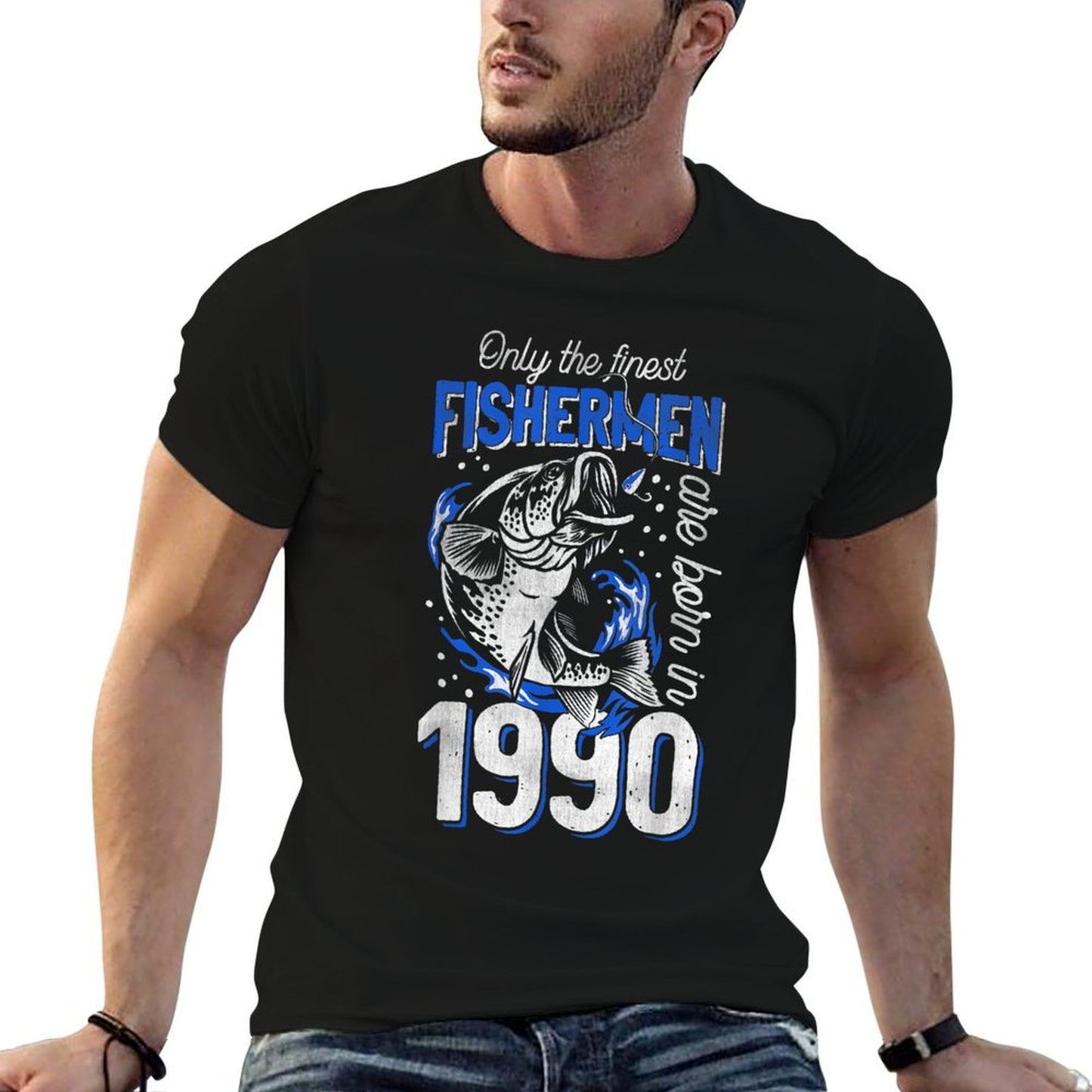 Gift for 30 Years Old Fishing Fisherman 1990 30th Birthday  Moisture-wicking T-Shirt