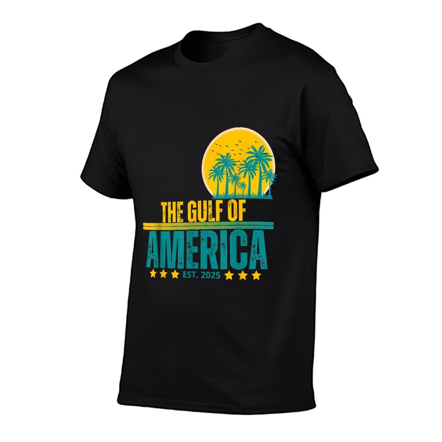 Retro Vintage The Gulf of USA America 2-Side American Flag High-quality Stitching T-Shirt