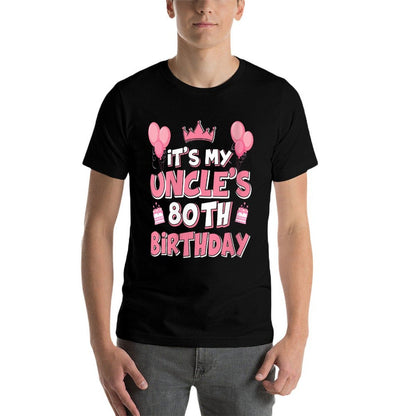 Womens Balloons It's My Uncle's 80th Birthday 1945 80 Years Old  Stretchy T-Shirt