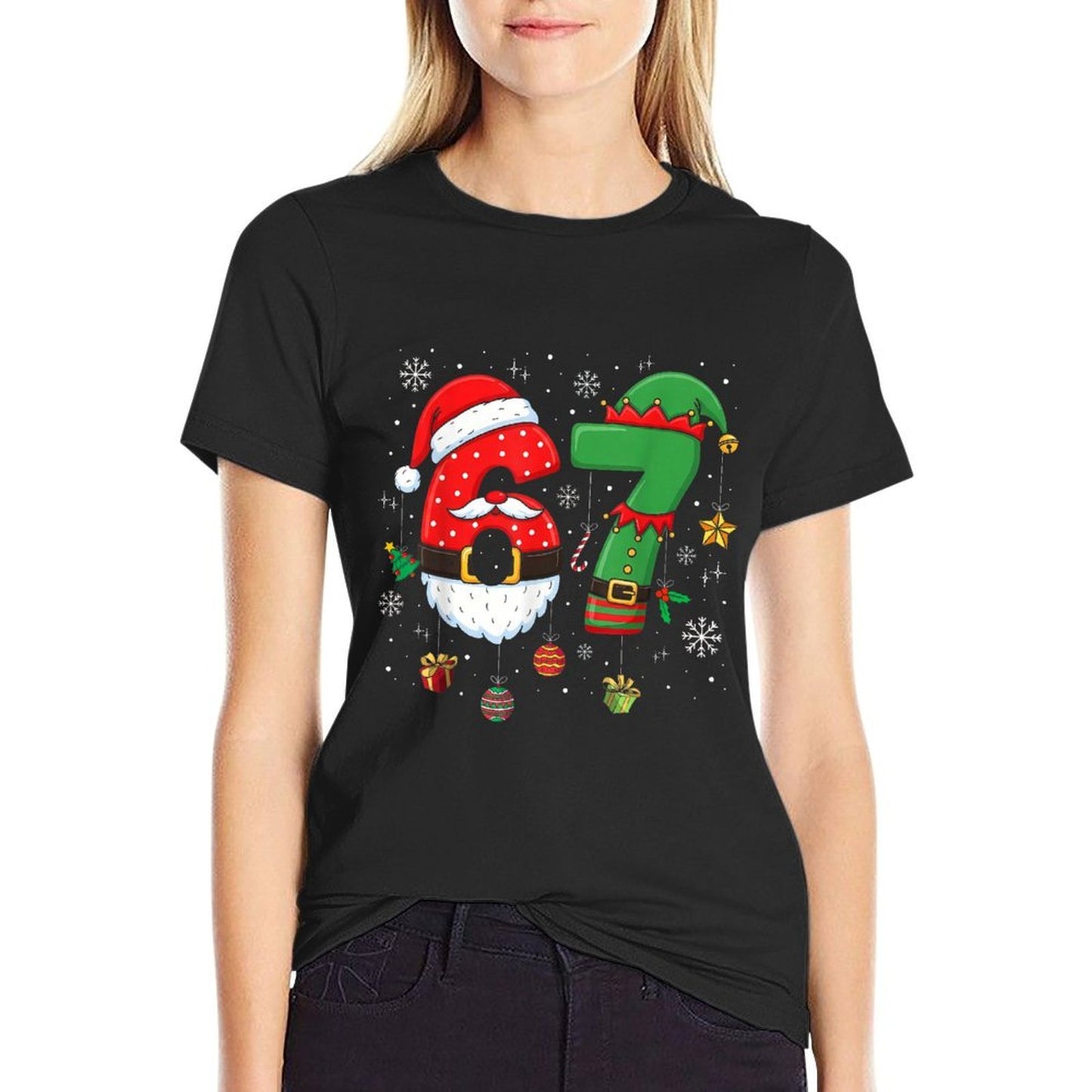 67 Meme Six Seven for Kids Women Men Boys Girls Christmas  Polyester Blend T-Shirt