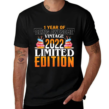 Kids 1 Years Old Vintage 2022 Birthdays 1st Birthday Gifts  Cotton T-Shirt