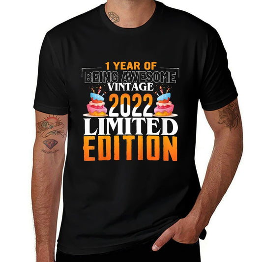 Kids 1 Years Old Vintage 2022 Birthdays 1st Birthday Gifts  Cotton T-Shirt