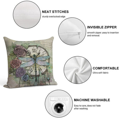 Time Flies Soft High-Density Material Throw Pillow