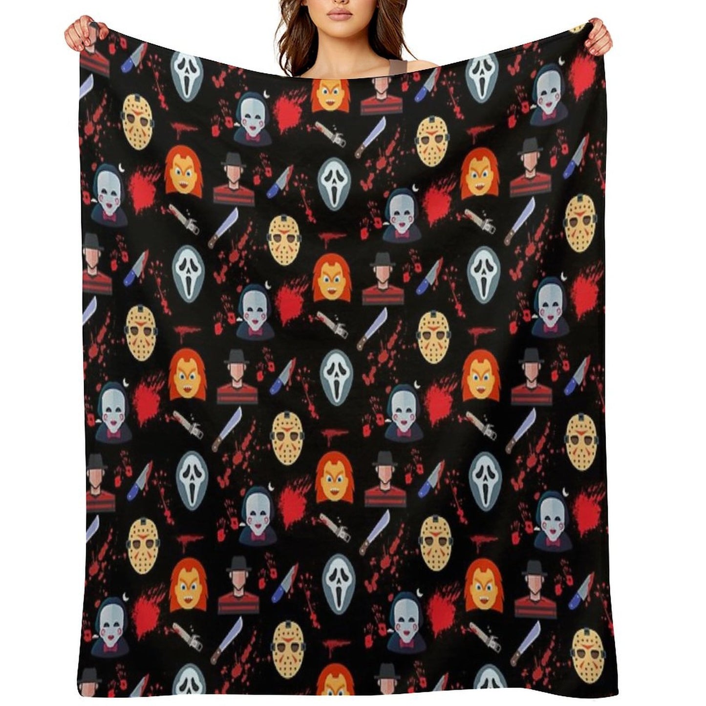 Legends Of Horror - Slasher Edition Wrinkle-free Throw Blanket