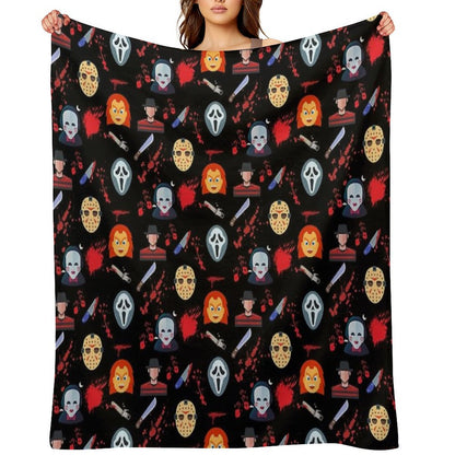 Legends Of Horror - Slasher Edition Wrinkle-free Throw Blanket