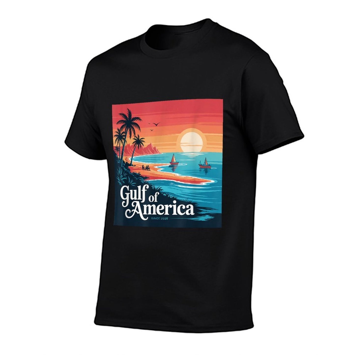 Gulf of US America Vintage 1970s  Wrinkle-resistant T-Shirt