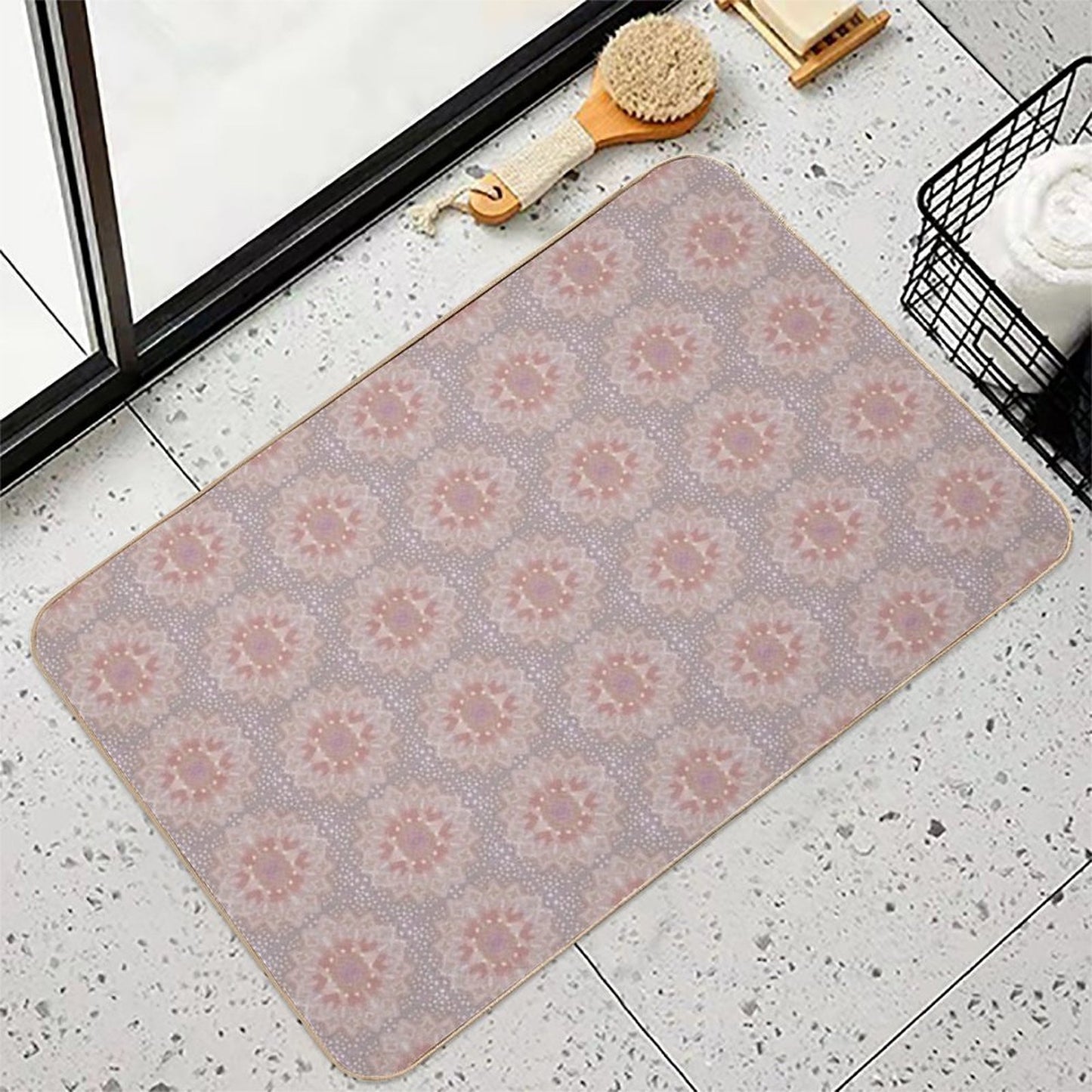Mandala Earthtones  Non-Slip Bath Mat