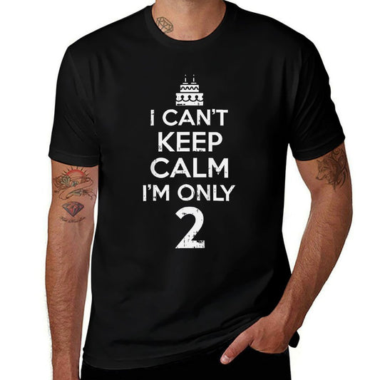 Kids Cant Keep Calm Only 2 Funny Second 2nd Birthday Party Gift  Stretchy T-Shirt
