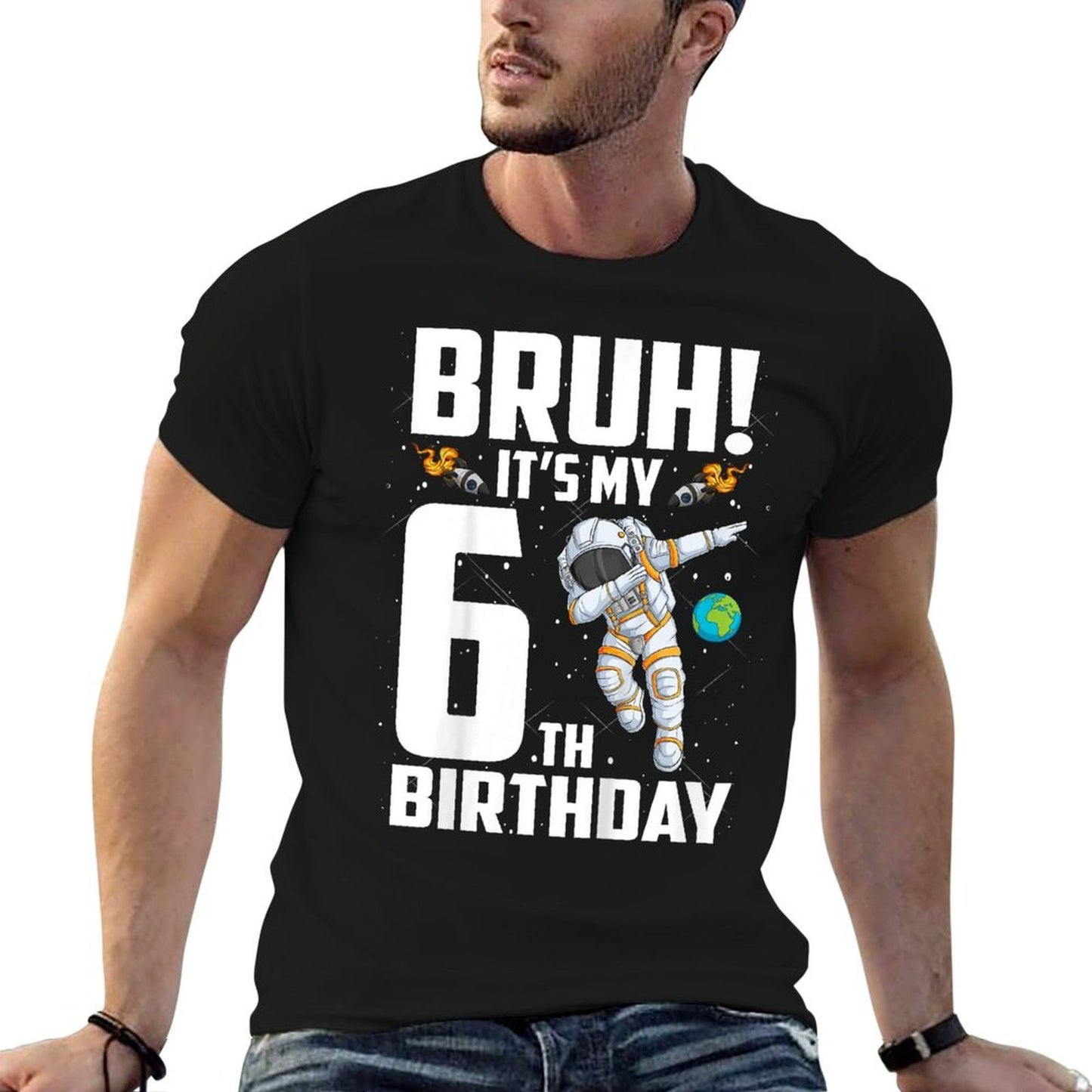 Kids 6 Year Old Birthday Astronaut Bruh It's My 6th Birthday  Classic T-Shirt