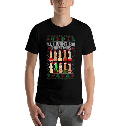 All I Want For Christmas Is D Merry Dickmas Dirty Christmas  Summer-ready Fabric T-Shirt