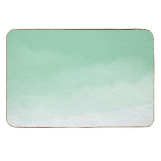 Seafoam Green Watercolor Ombre (seafoam Greenwhite)  Pet-Safe Bath Mat