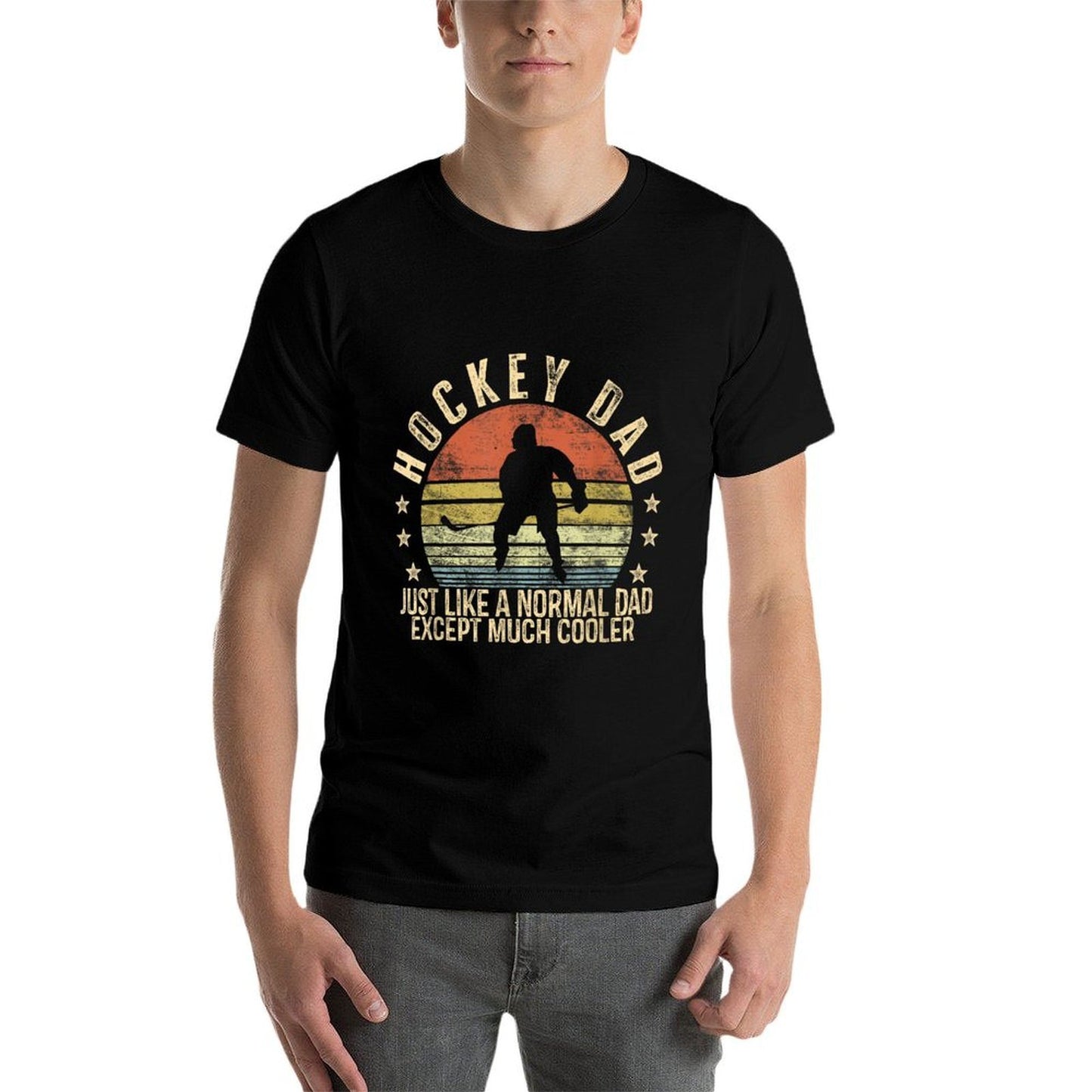 Hockey Dad Just Like A Normal Dad Except Much Cooler Player  Oversized Silhouette T-Shirt