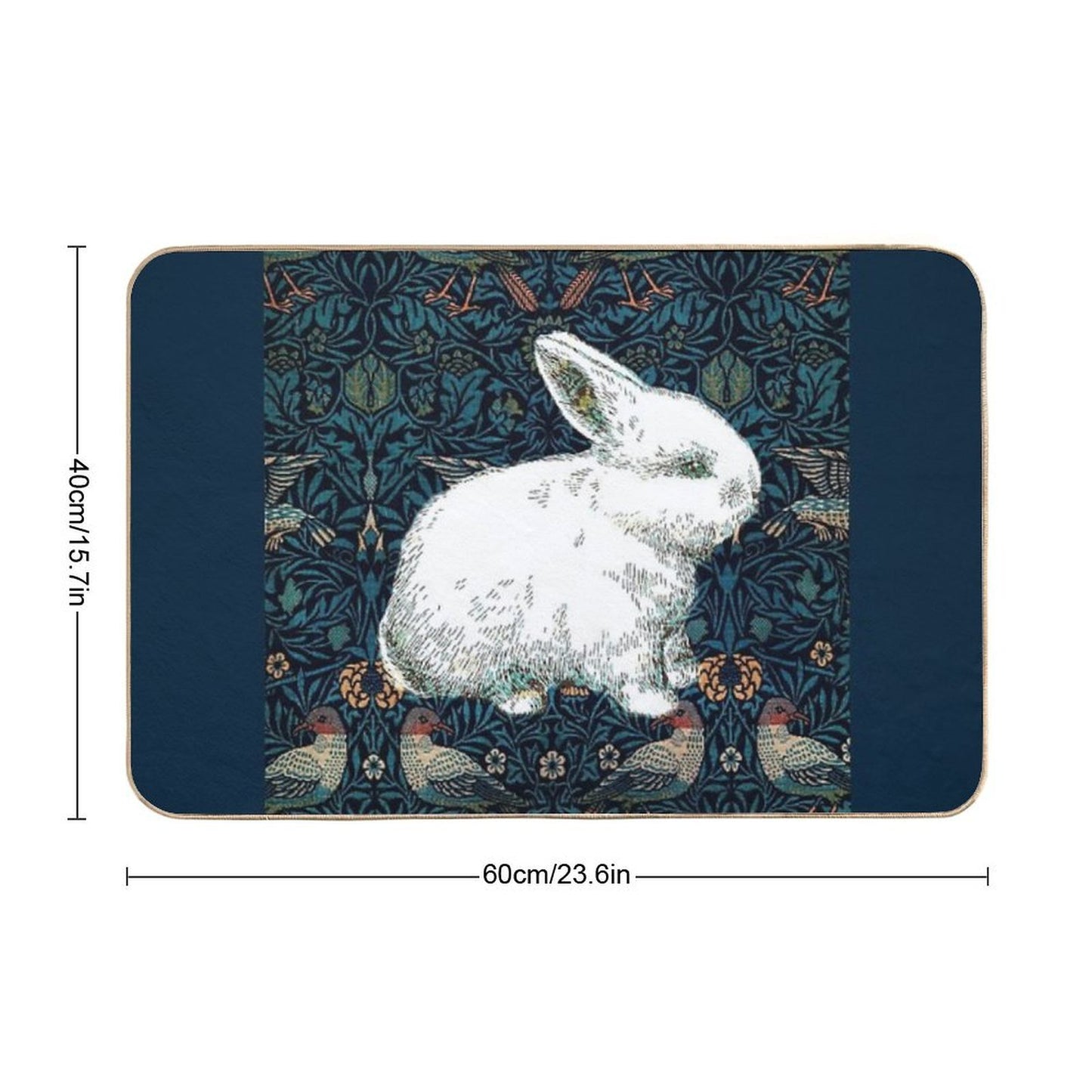 A Rabbit in Morris's Garden  Easy To Clean Bath Mat