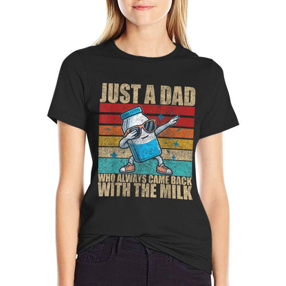 Just A Dad Who Always Came Back With The Milk Father's Day  Heathered Texture T-Shirt