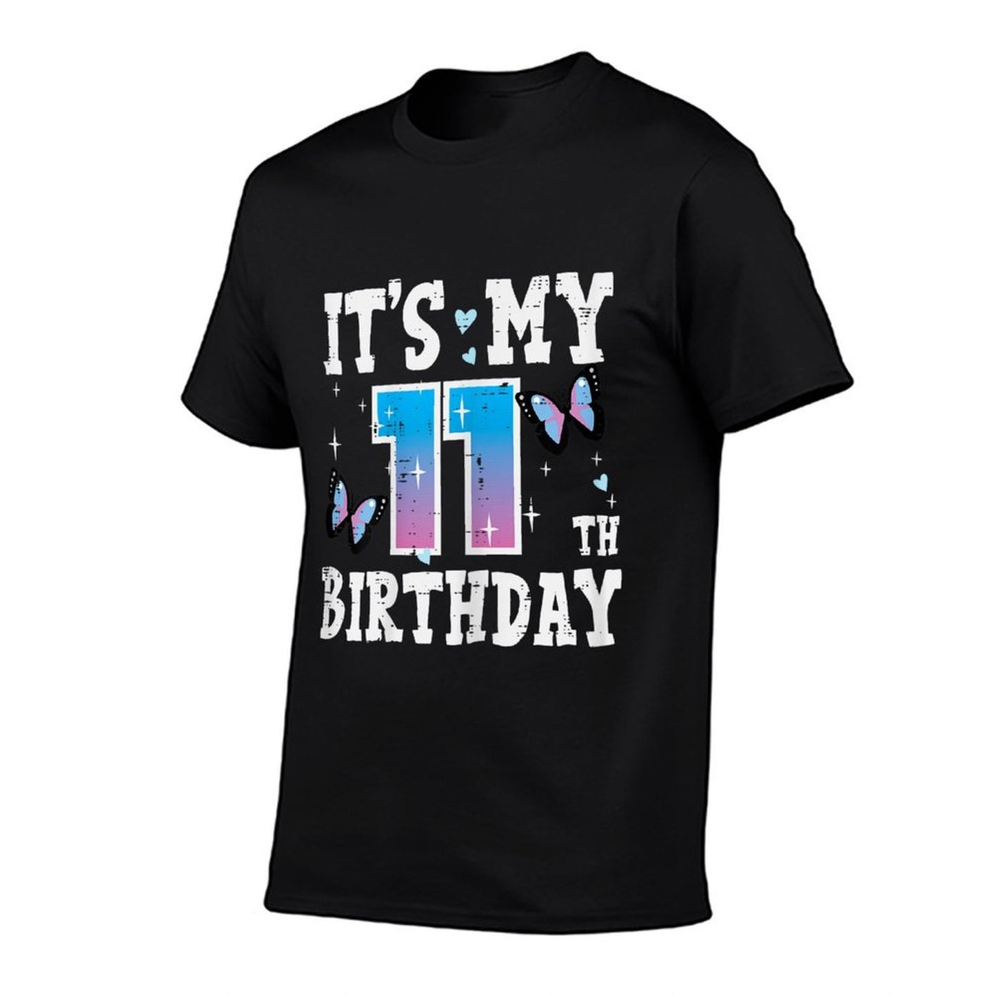 Its My 11th Birthday Butterflies 11 Year Old Bday Girls Kids  Trendy Pattern T-Shirt