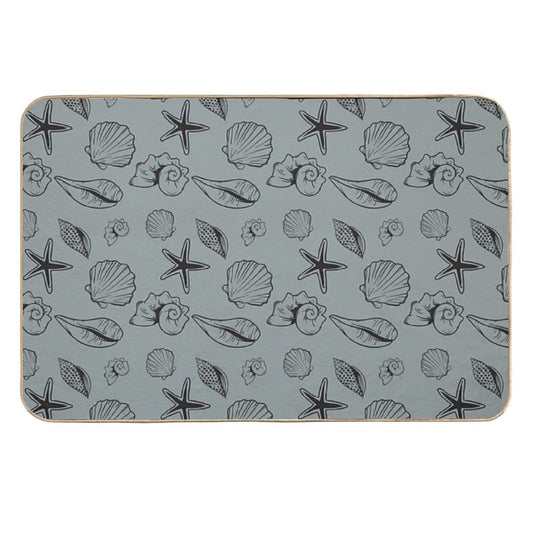 The Dark Sage Green Shells  Anti-Trip Bath Mat