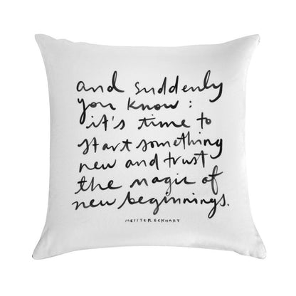 New Beginnings. Soft Reinforced Edging Throw Pillow