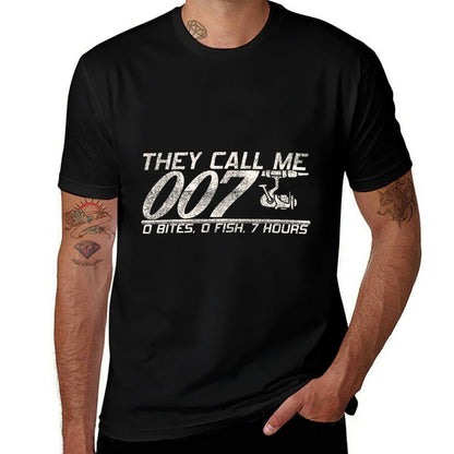 4anglers Fisherman Joke Dad - They Call Me 007 - Funny Fishing Humor  Wrinkle-resistant T-Shirt