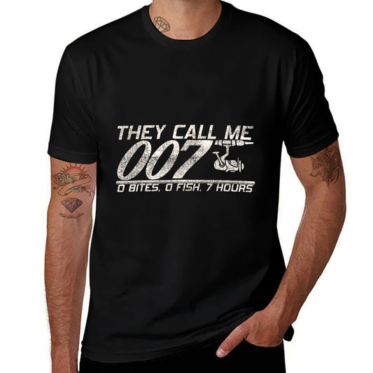4anglers Fisherman Joke Dad - They Call Me 007 - Funny Fishing Humor  Wrinkle-resistant T-Shirt