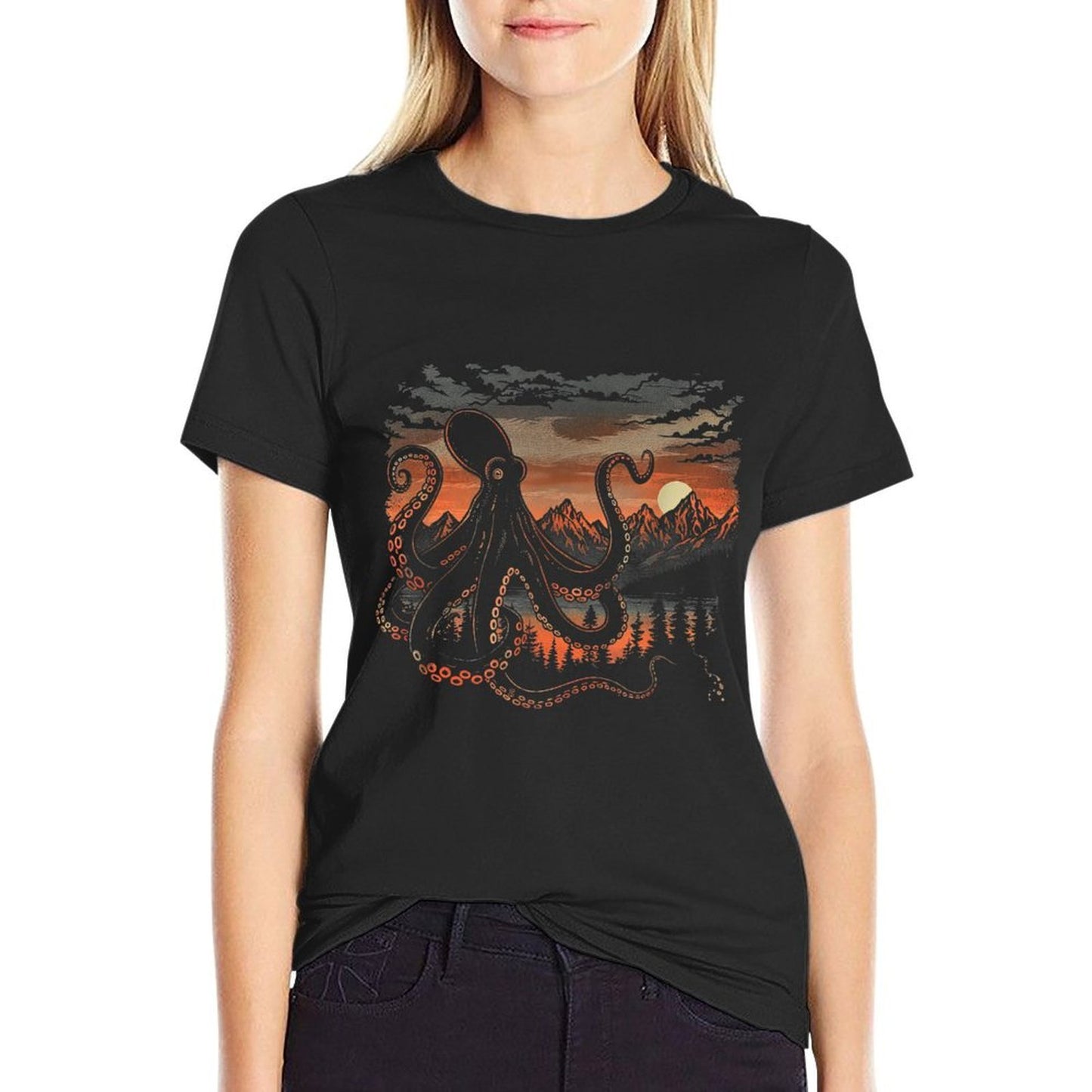 Twilight Kraken  Men Women (XS-6XL)  Graphic Comfortable T-Shirt